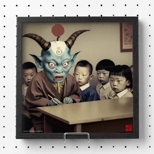 学校の妖怪 (Yōkai at school) Premium Matte Paper Poster