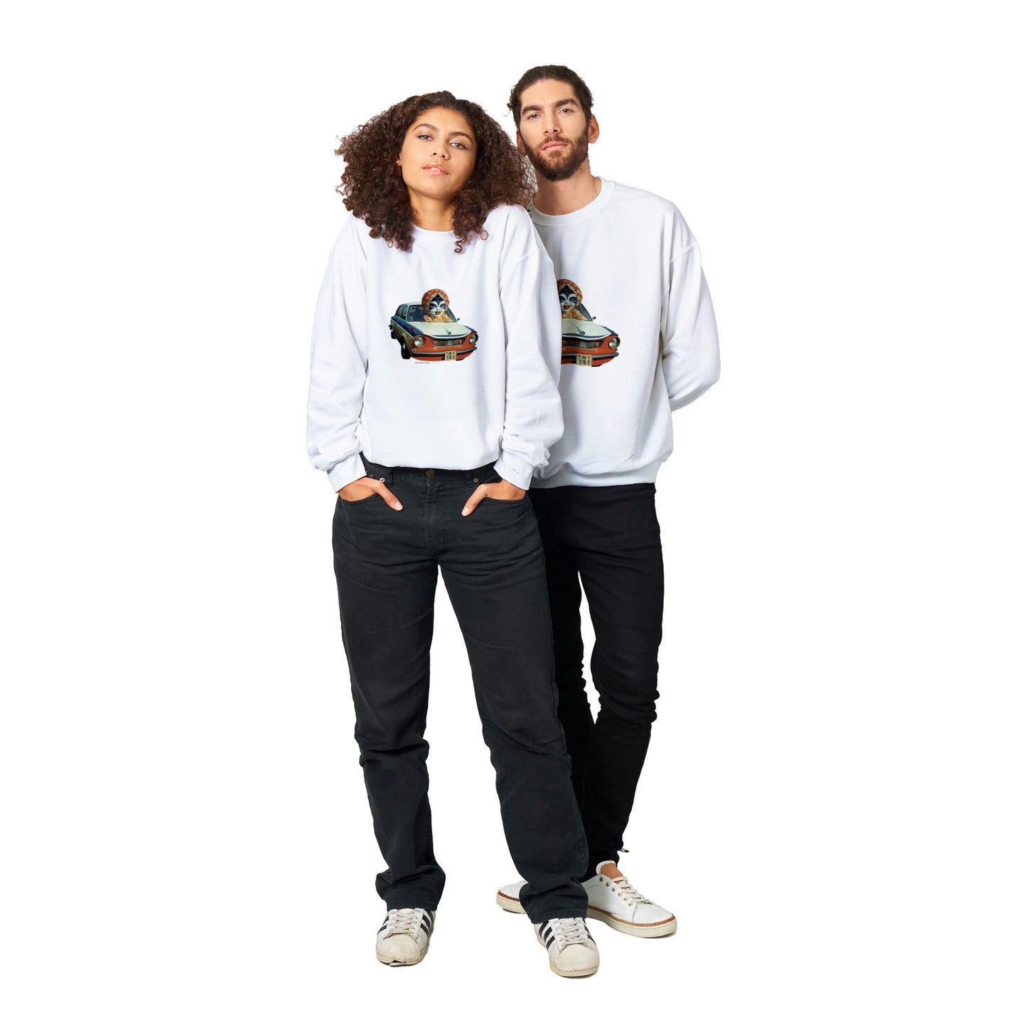 朧車 (Oboroguruma) Classic Unisex Crewneck Sweatshirt Light Colors